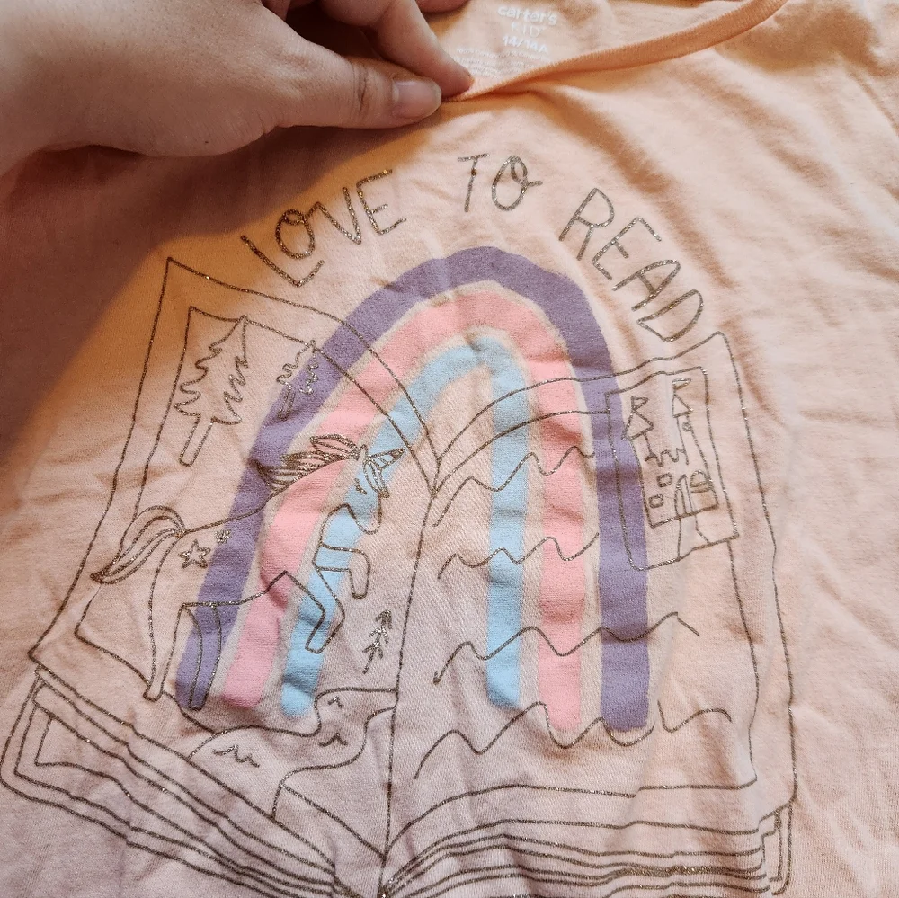 Size 14 Carter's Girls Reading Shirt